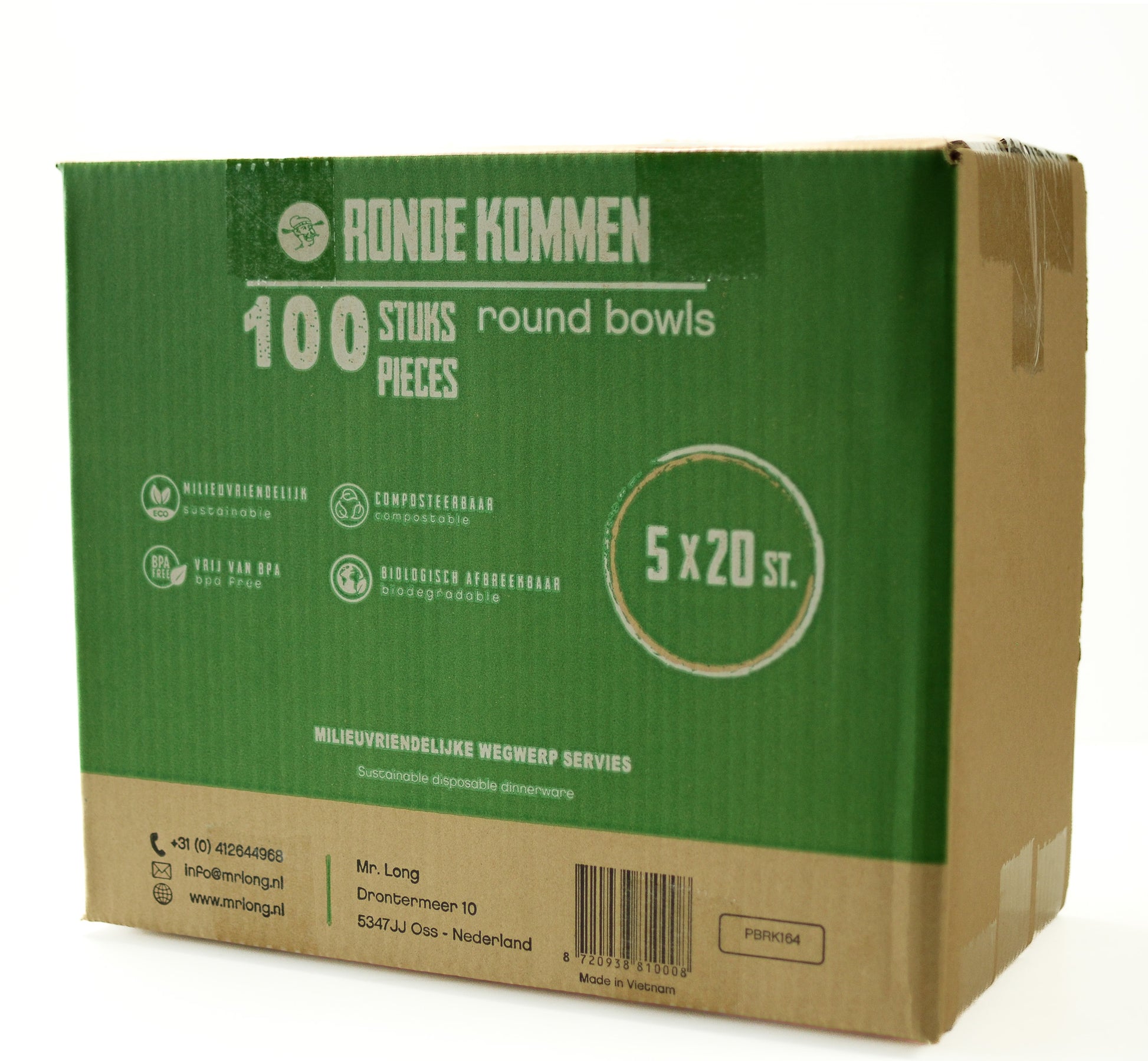 verpakking van ronde palmbladkommen