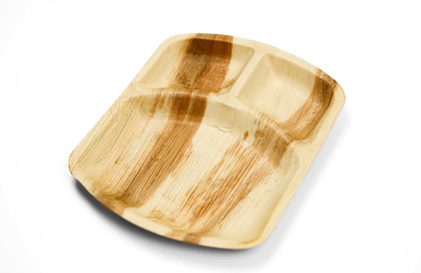 palmblad menu bord van 30x25cm bovenaanzicht