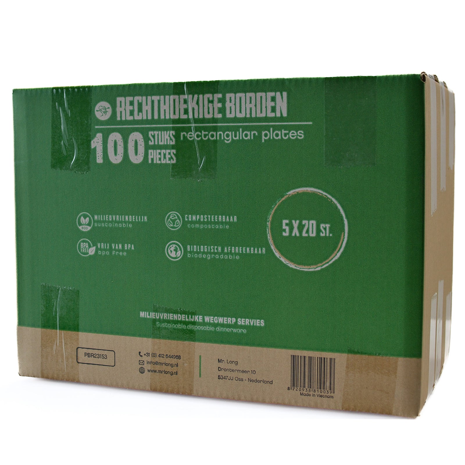 Palmblad bord 23x15cm - 100 stuks