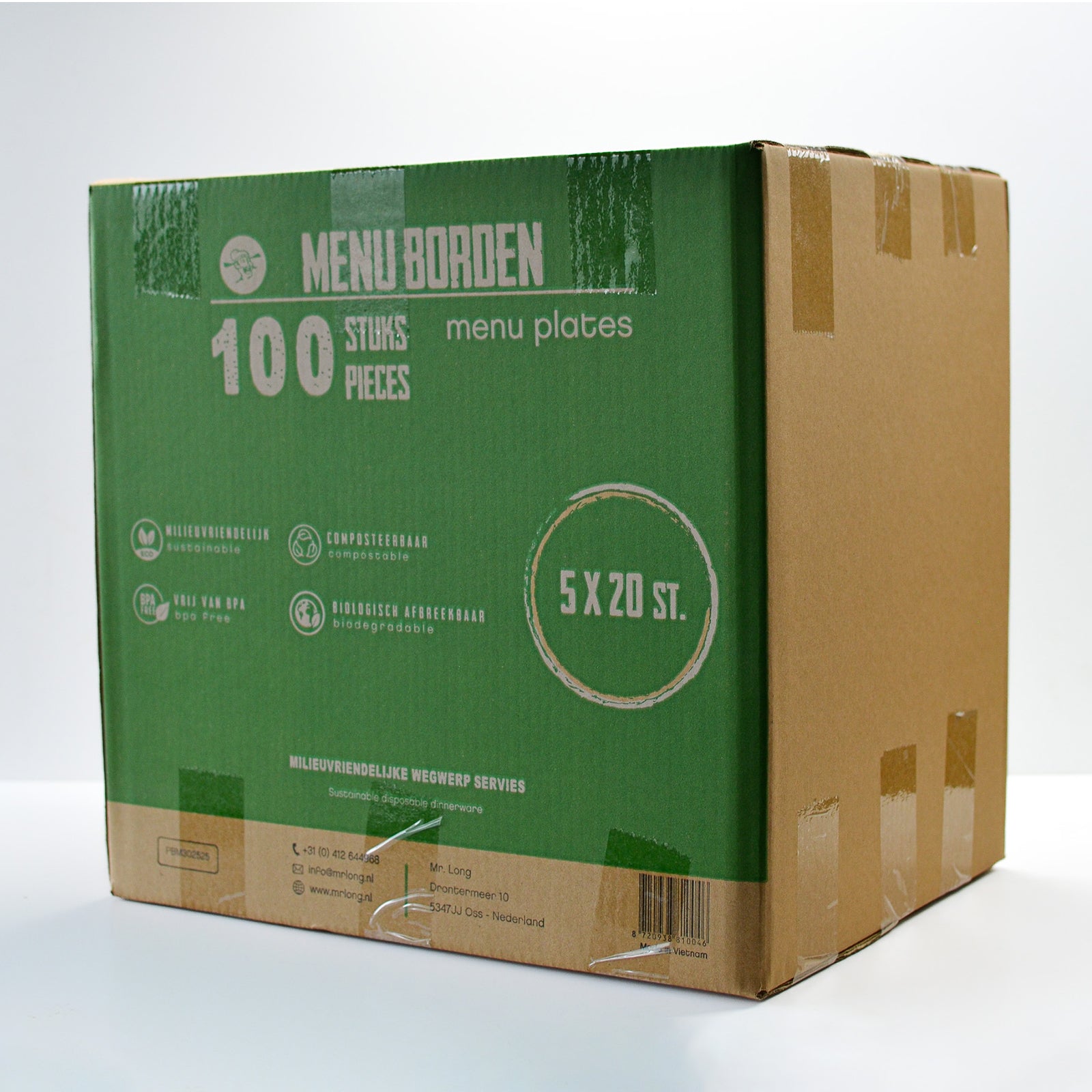 Palmblad menu bord 30x25cm - 100 stuks